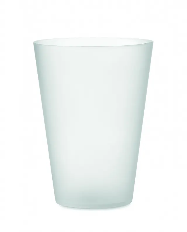 Frosted reusable plastic cup